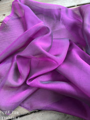 Iridescent Silk Chiffon Fabric by the Yard / Great for Nuno Felting / 54" Wide / Bright Wine